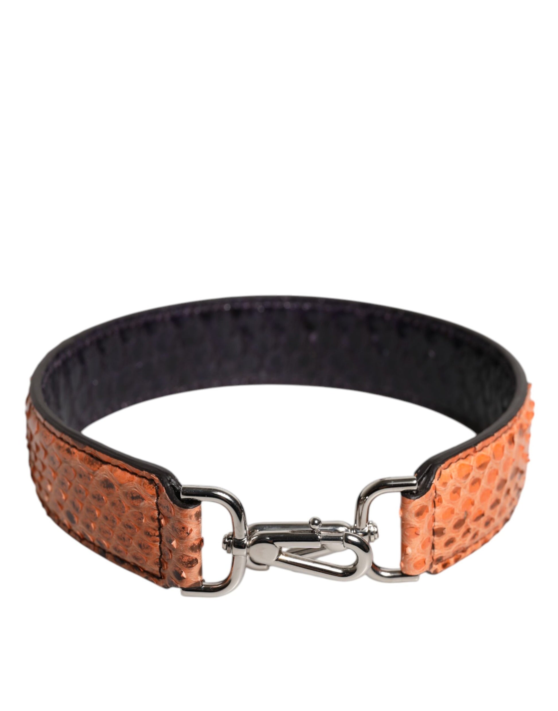 Dolce & Gabbana Black Beige Exotic Leather Bag Shoulder Strap Dolce & Gabbana