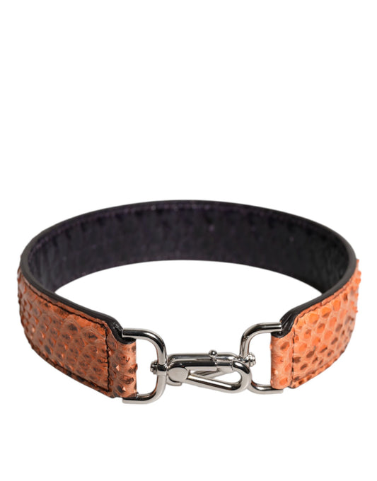 Dolce & Gabbana Black Beige Exotic Leather Bag Shoulder Strap Dolce & Gabbana