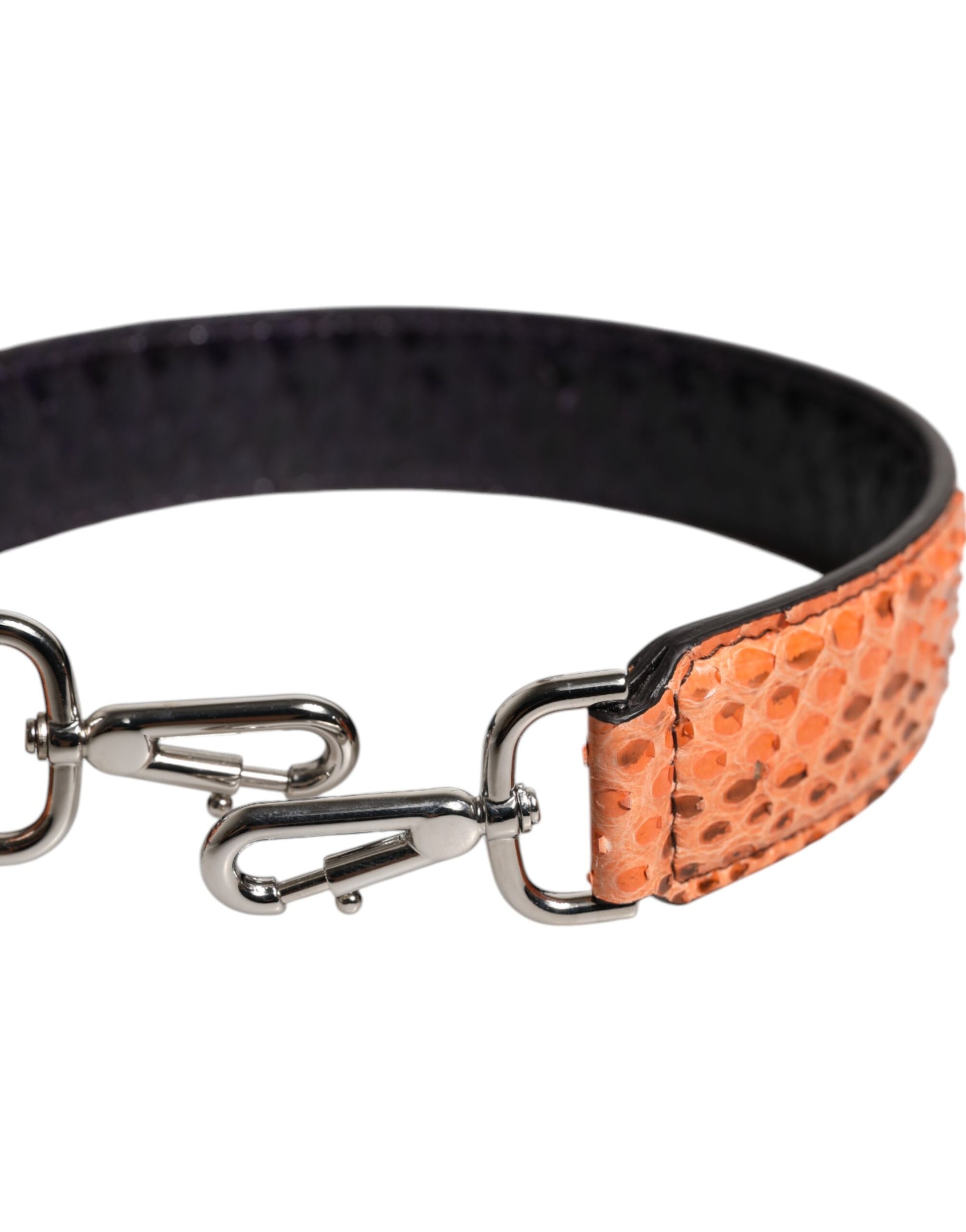 Dolce & Gabbana Black Beige Exotic Leather Bag Shoulder Strap Dolce & Gabbana