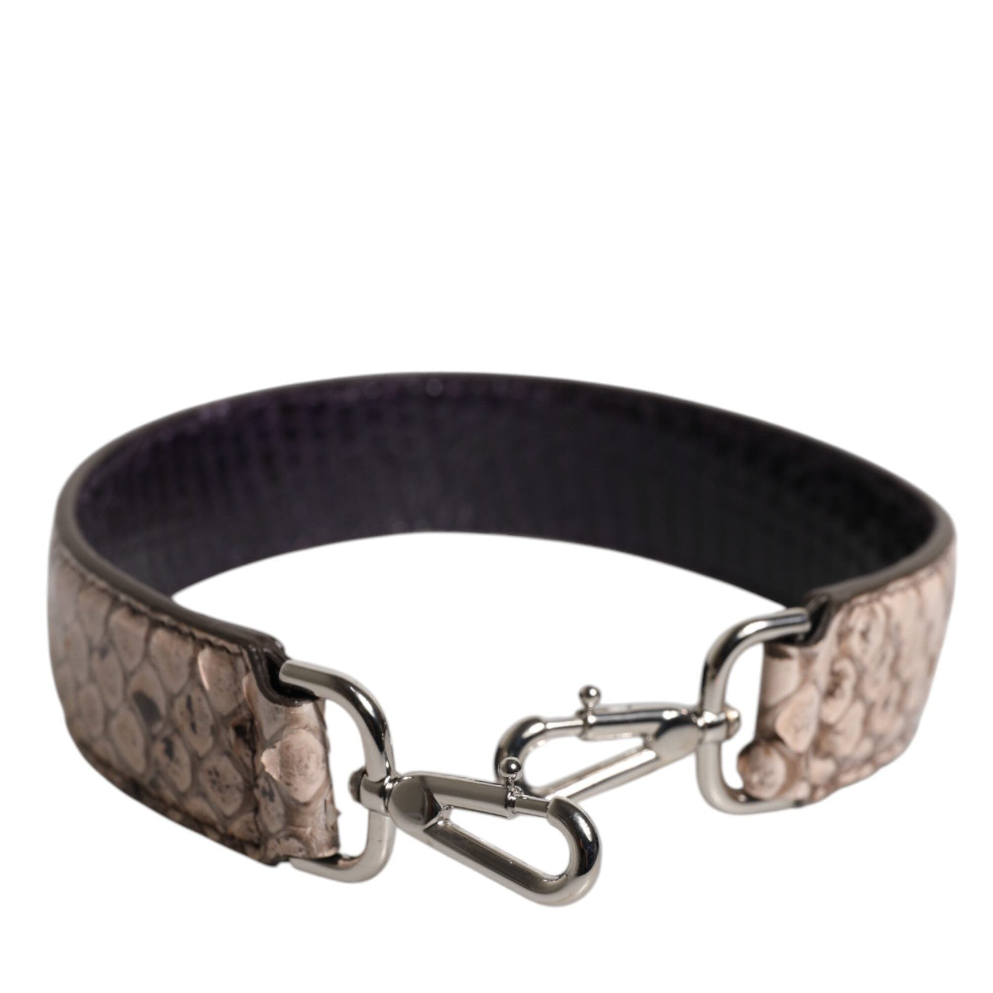 Dolce & Gabbana Black Cream Exotic Leather Bag Shoulder Strap