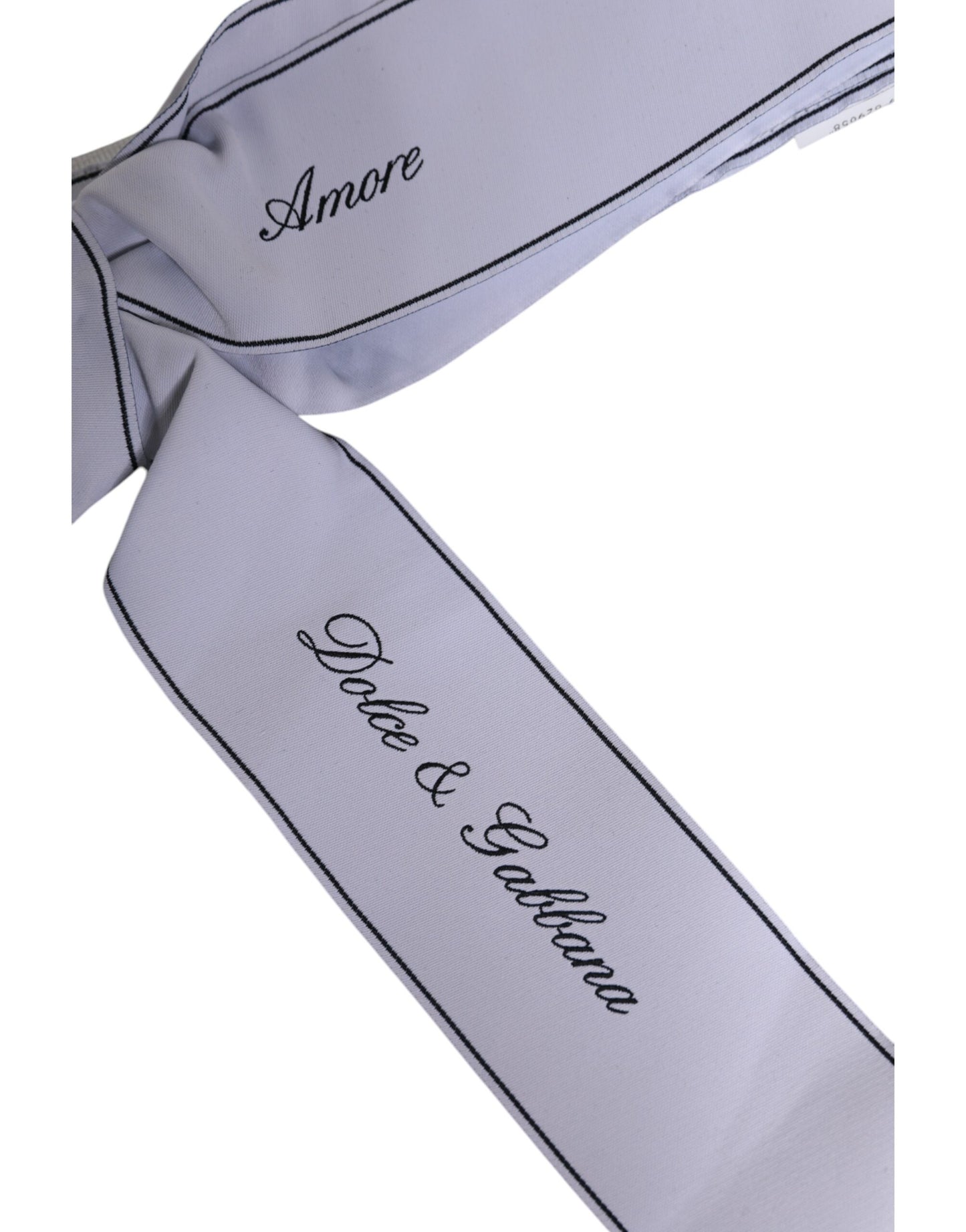 Dolce & Gabbana White Waist Ribbon Wide Bow Logo Belt Dolce & Gabbana