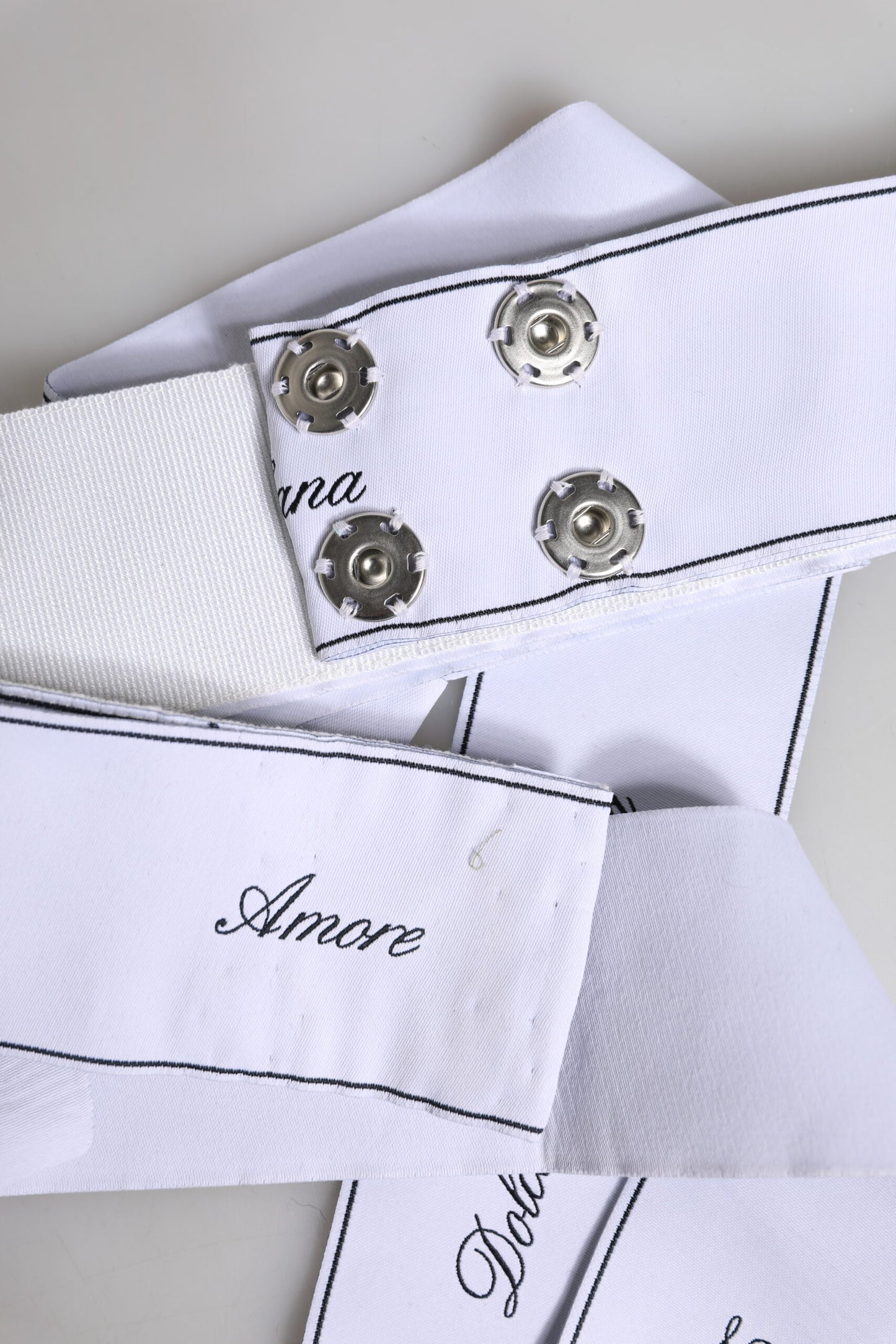 Dolce & Gabbana White Waist Ribbon Wide Bow Logo Belt Dolce & Gabbana