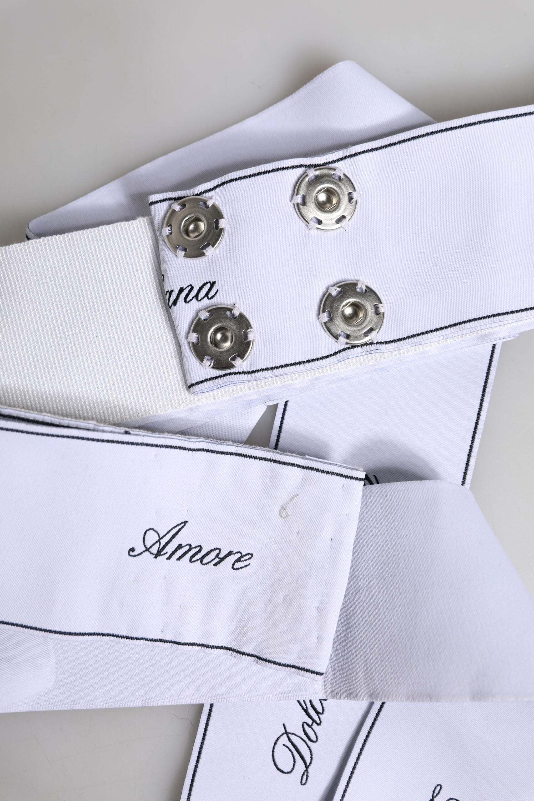Dolce & Gabbana White Waist Ribbon Wide Bow Logo Belt Dolce & Gabbana