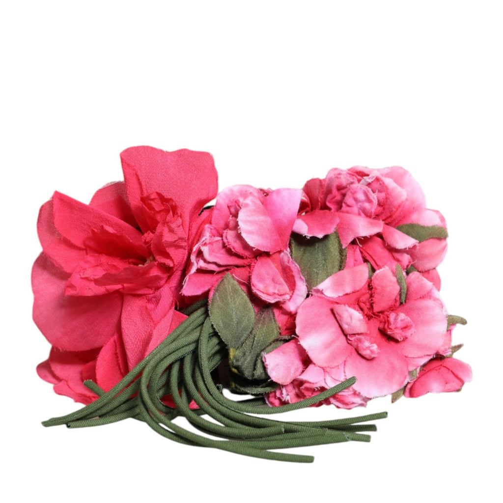 Dolce & Gabbana Multicolor Floral Applique Detail Tie Belt