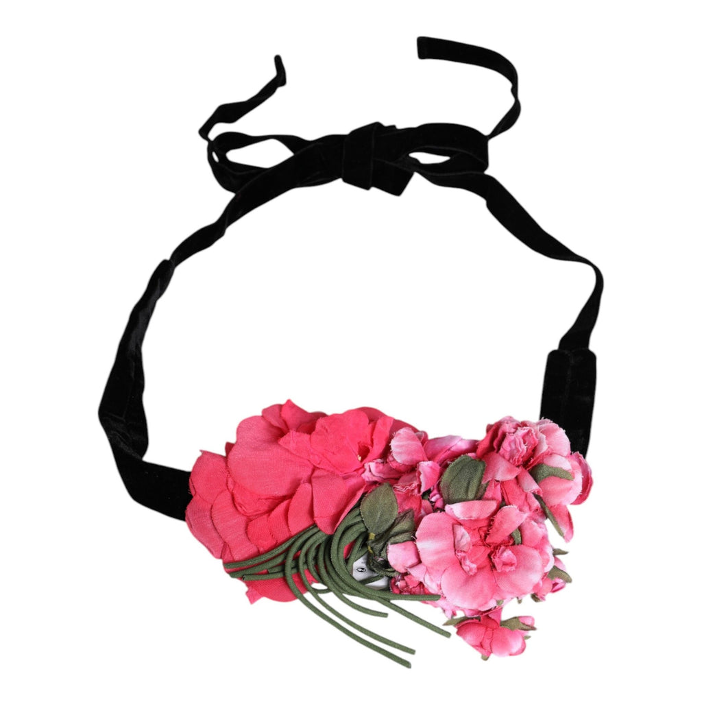 Dolce & Gabbana Multicolor Floral Applique Detail Tie Belt