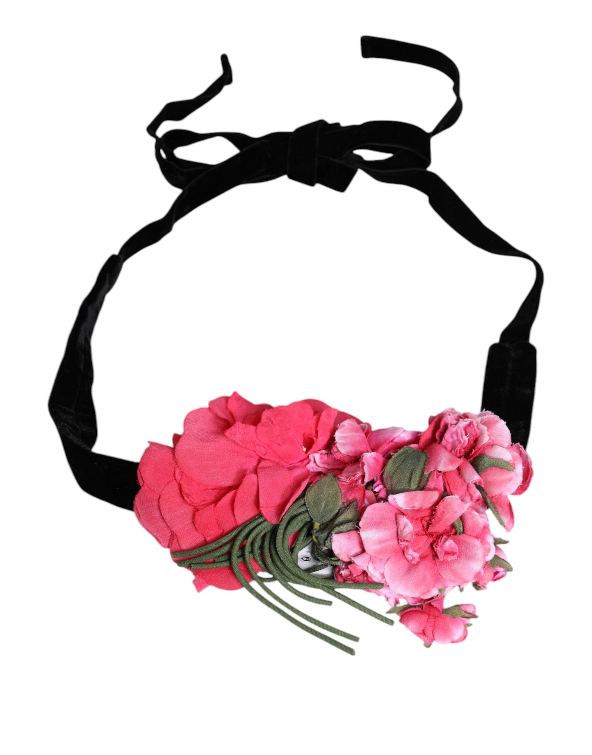 Dolce & Gabbana Multicolor Floral Applique Detail Tie Belt Dolce & Gabbana