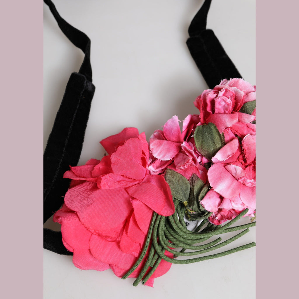 Dolce & Gabbana Multicolor Floral Applique Detail Tie Belt