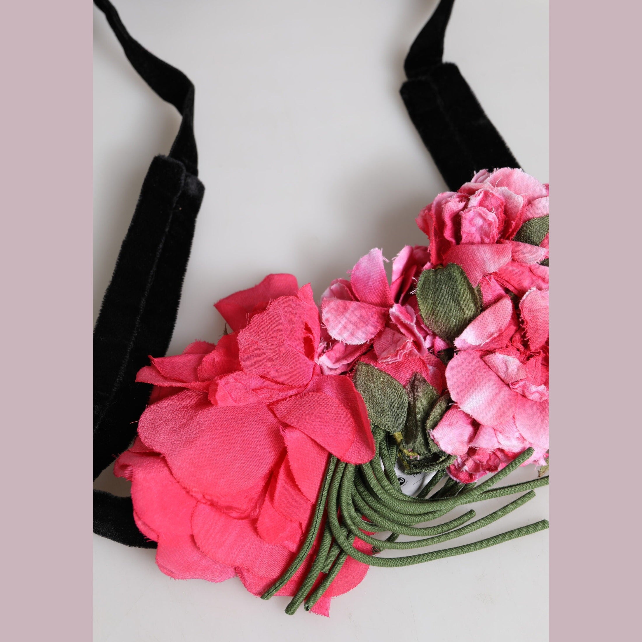 Dolce & Gabbana Multicolor Floral Applique Detail Tie Belt