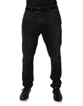 Dolce & Gabbana Black Cotton Skinny Men Denim Jeans - Eljoys Fashion 