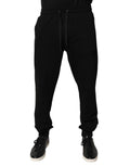Dolce & Gabbana Black Cotton Mid Waist Jogger Sweatpants Pants - Eljoys Fashion 