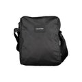 Calvin Klein black polyester men's shoulder bag with adjustable strap and minimalist design, suitable for everyday use.