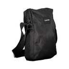 Calvin Klein black polyester men's shoulder bag with adjustable strap and sleek design.