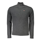 Napapijri Grigio Tessuto men's sweater in gray fabric, featuring a classic knit design and crew neckline.