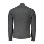 Napapijri men's Grigio Tessuto sweater in soft fabric, featuring a classic knit design and ribbed cuffs.