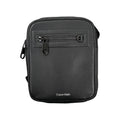Calvin Klein black polyester men's shoulder bag with adjustable strap and sleek design, suitable for everyday use.