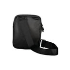 Black Calvin Klein polyester men's shoulder bag with adjustable strap and sleek design, ideal for everyday use.