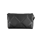 Black Calvin Klein polyester women's shoulder bag with sleek design and adjustable strap, suitable for casual or formal occasions.