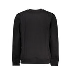 Calvin Klein black cotton men's sweatshirt with crew neck and long sleeves, casual and comfortable apparel.