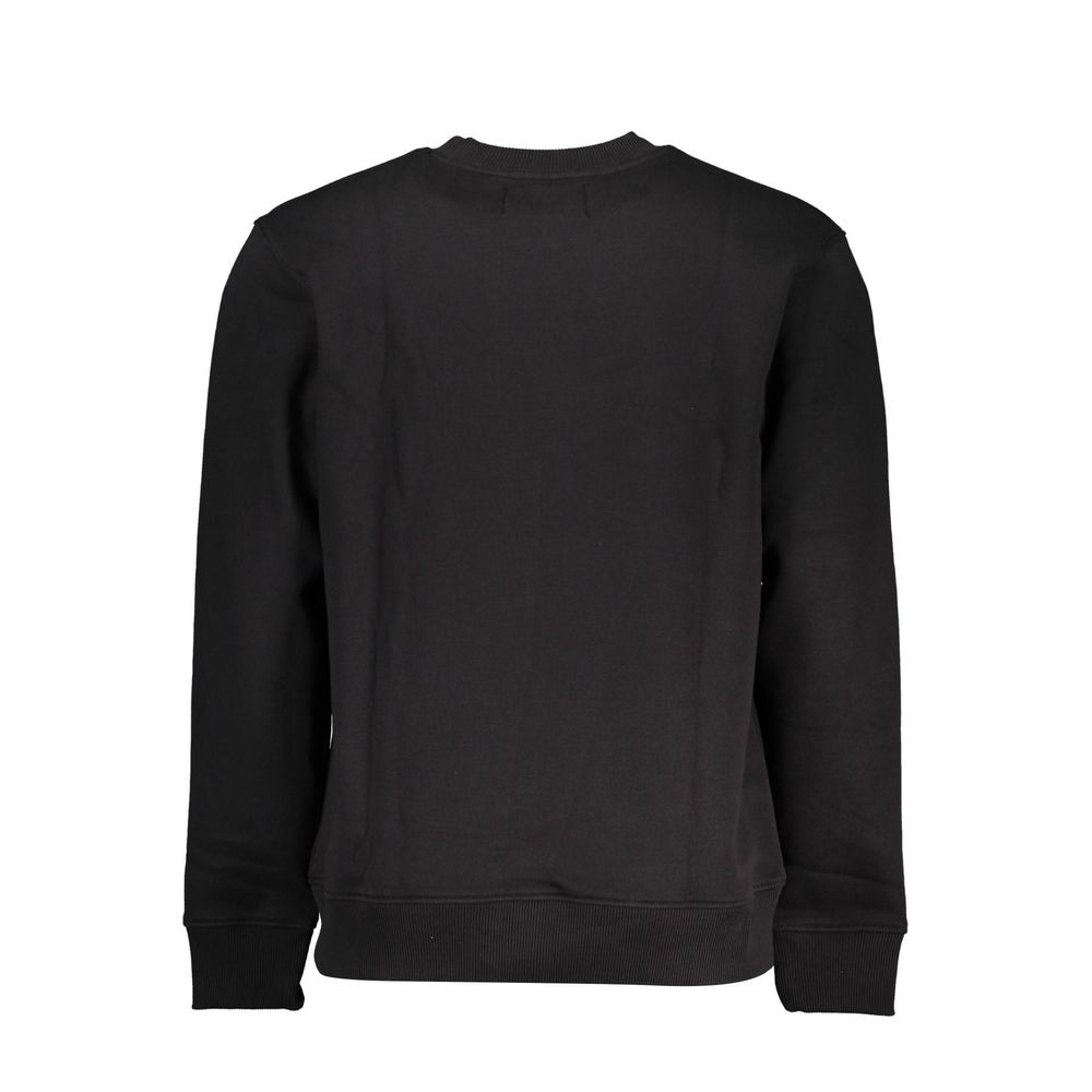 Black cotton men's sweatshirt by Calvin Klein with a crew neckline and minimalist design.