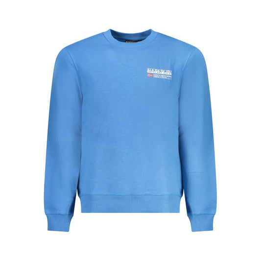 Napapijri Light Blue Cotton Men Sweater Napapijri