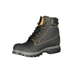 Carrera black polyurethane men's ankle boots with sleek design and lace-up closure, stylish footwear for casual or formal wear.