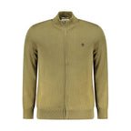 Timberland Verde organic cotton men's cardigan in green, featuring a button-up front and ribbed cuffs, casual and eco-friendly style.