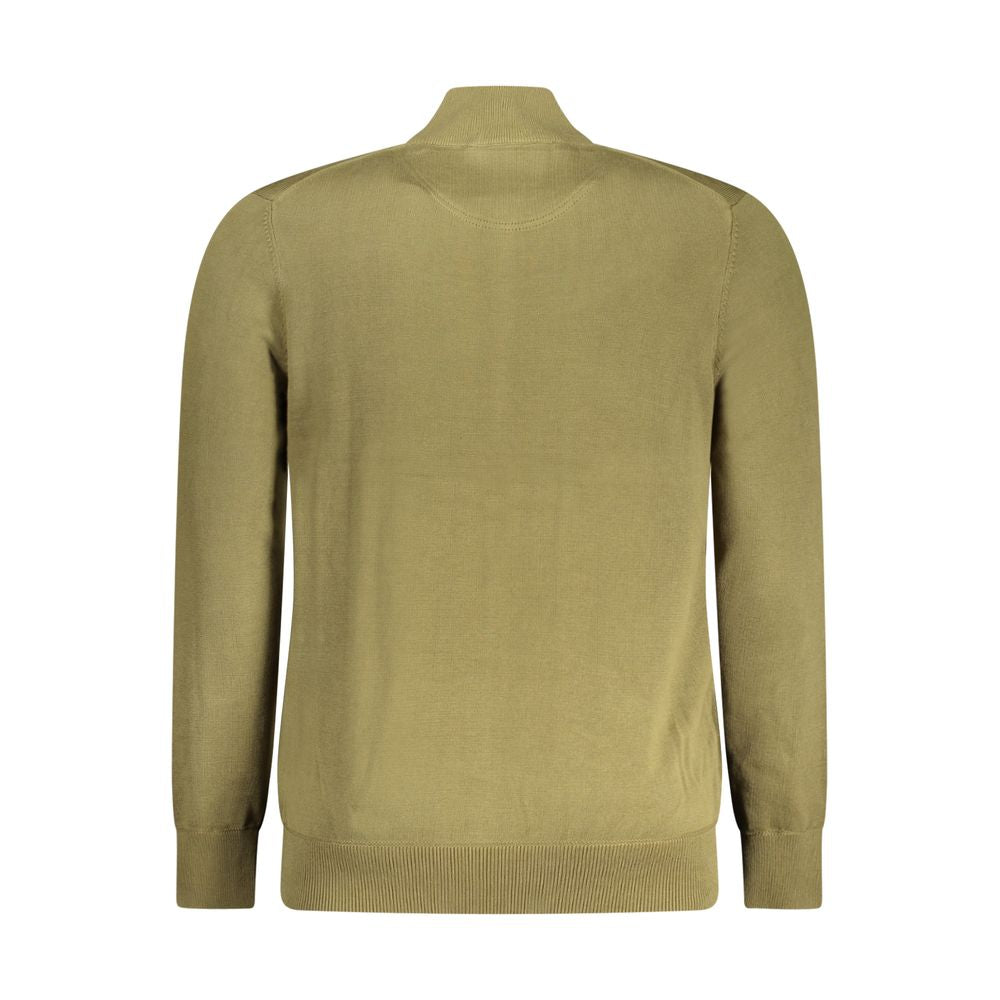 Timberland Verde organic cotton men's cardigan in green, featuring a button-up front and ribbed cuffs, casual and comfortable style.