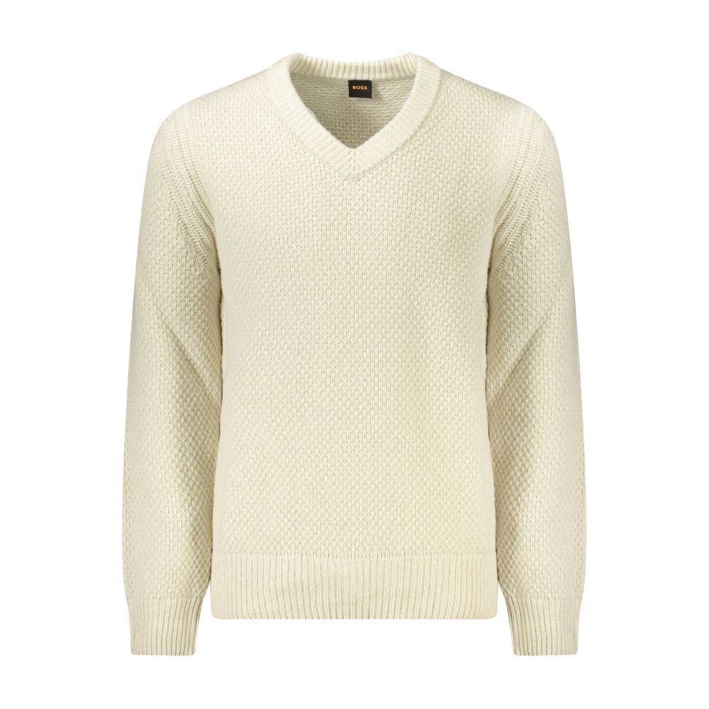 Hugo Boss Beige Wool Men Sweater Hugo Boss