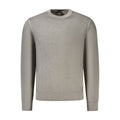 Hugo Boss Grigio wool men's sweater with crew neck and ribbed cuffs, stylish and comfortable for casual wear.