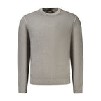 Hugo Boss Grigio wool men's sweater with crew neck and ribbed cuffs, stylish and comfortable for casual wear.