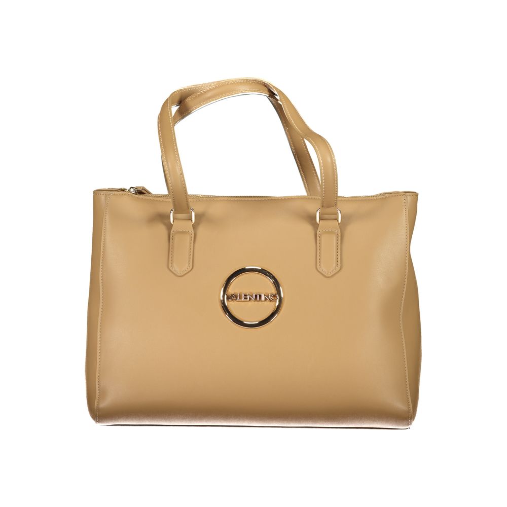 Mario Valentino beige polyurethane women's bag with sleek design and top handle, stylish accessory for everyday use.