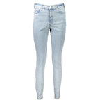 Tommy Hilfiger Azzurro cotton women’s jeans showing a classic fit with five-pocket design and denim texture.