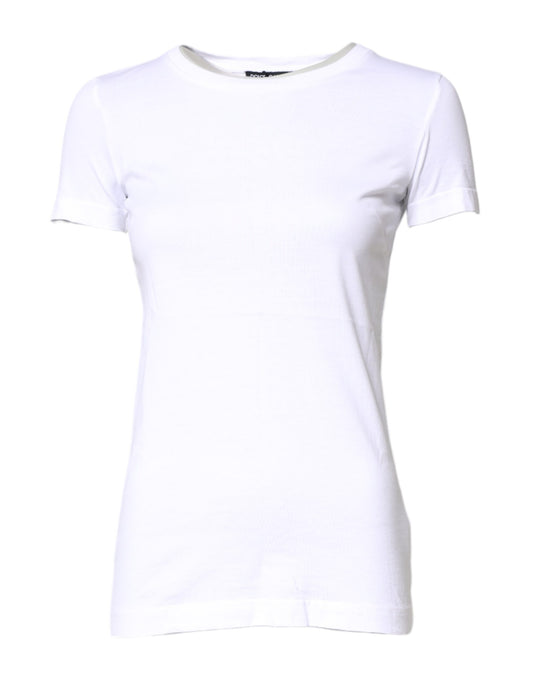 Dolce & Gabbana White Cotton Crew Neck Short Sleeves T-shirt Dolce & Gabbana
