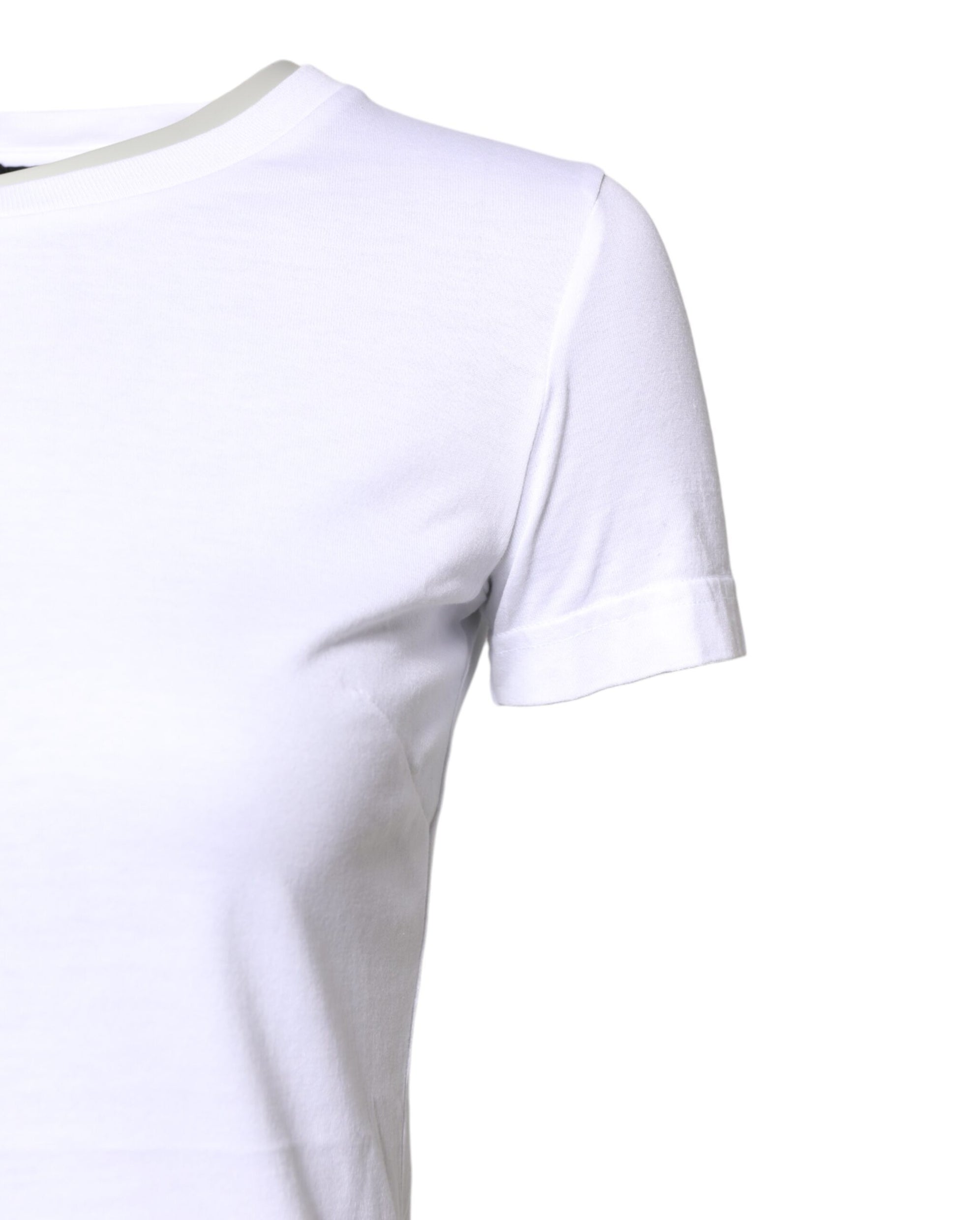 Dolce & Gabbana White Cotton Crew Neck Short Sleeves T-shirt Dolce & Gabbana