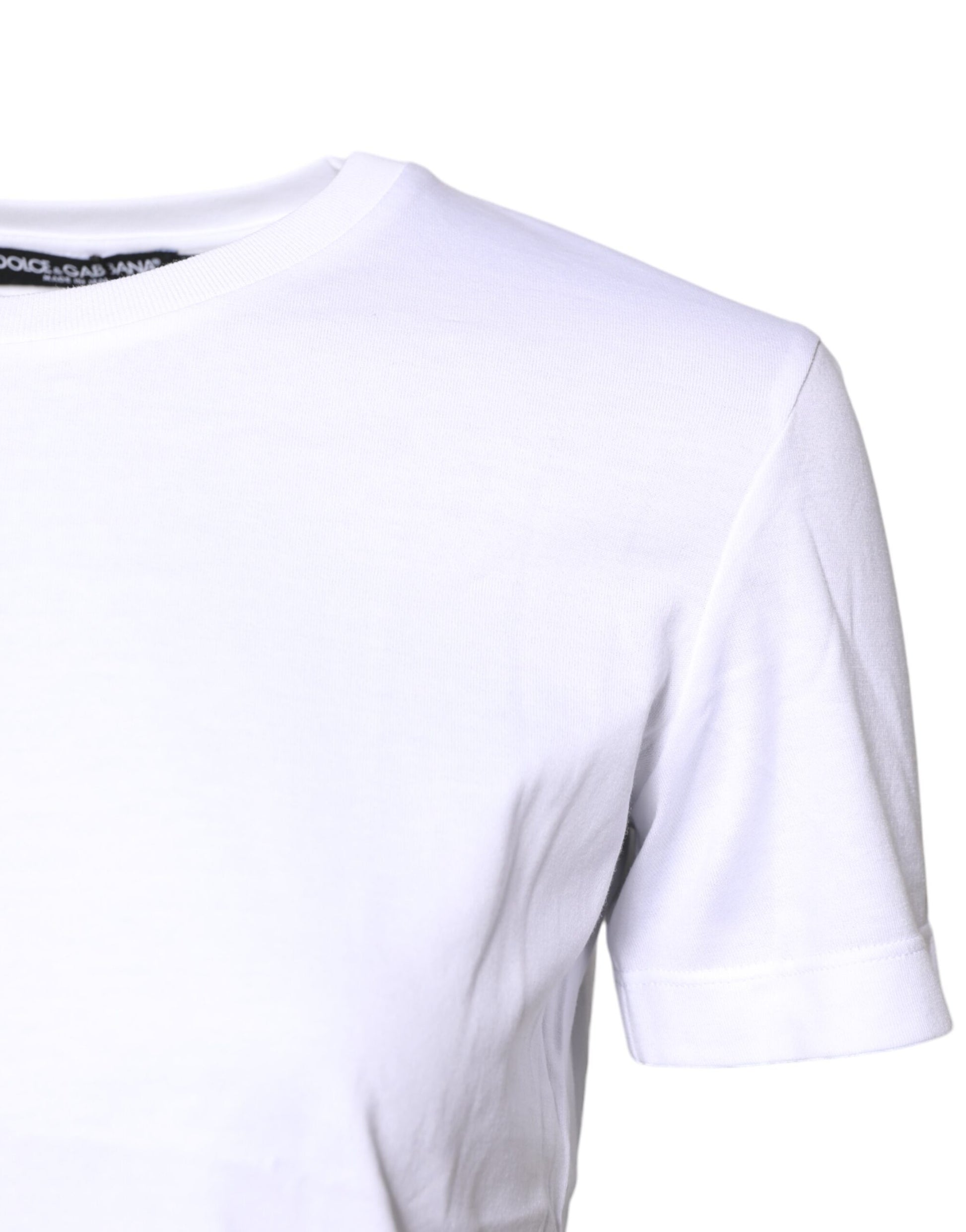 Dolce & Gabbana White Cotton Crew Neck Short Sleeves T-shirt Dolce & Gabbana