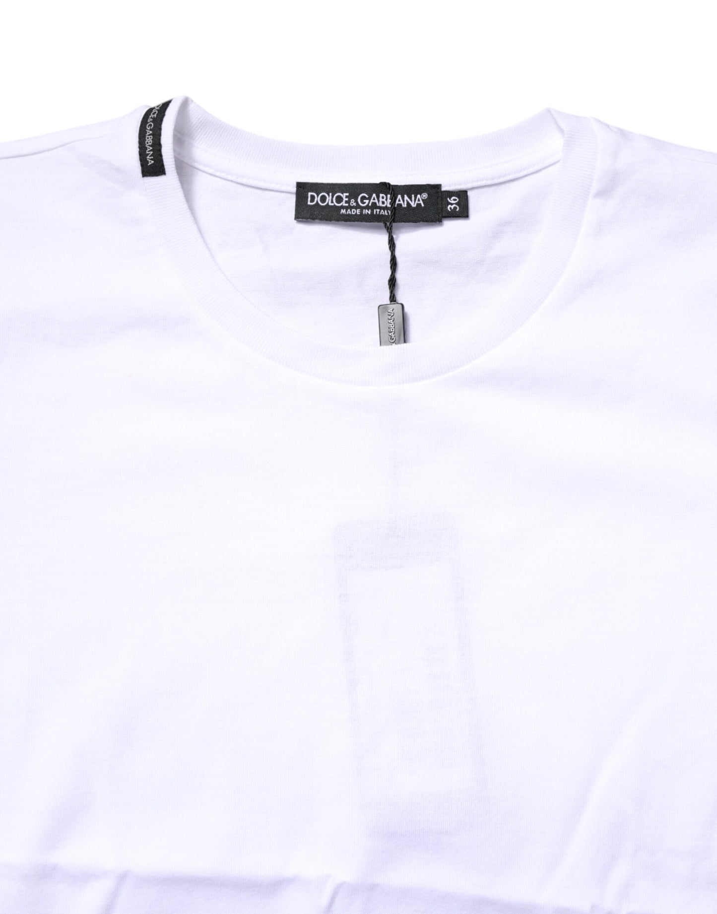 Dolce & Gabbana White Cotton Crew Neck Short Sleeves T-shirt Dolce & Gabbana