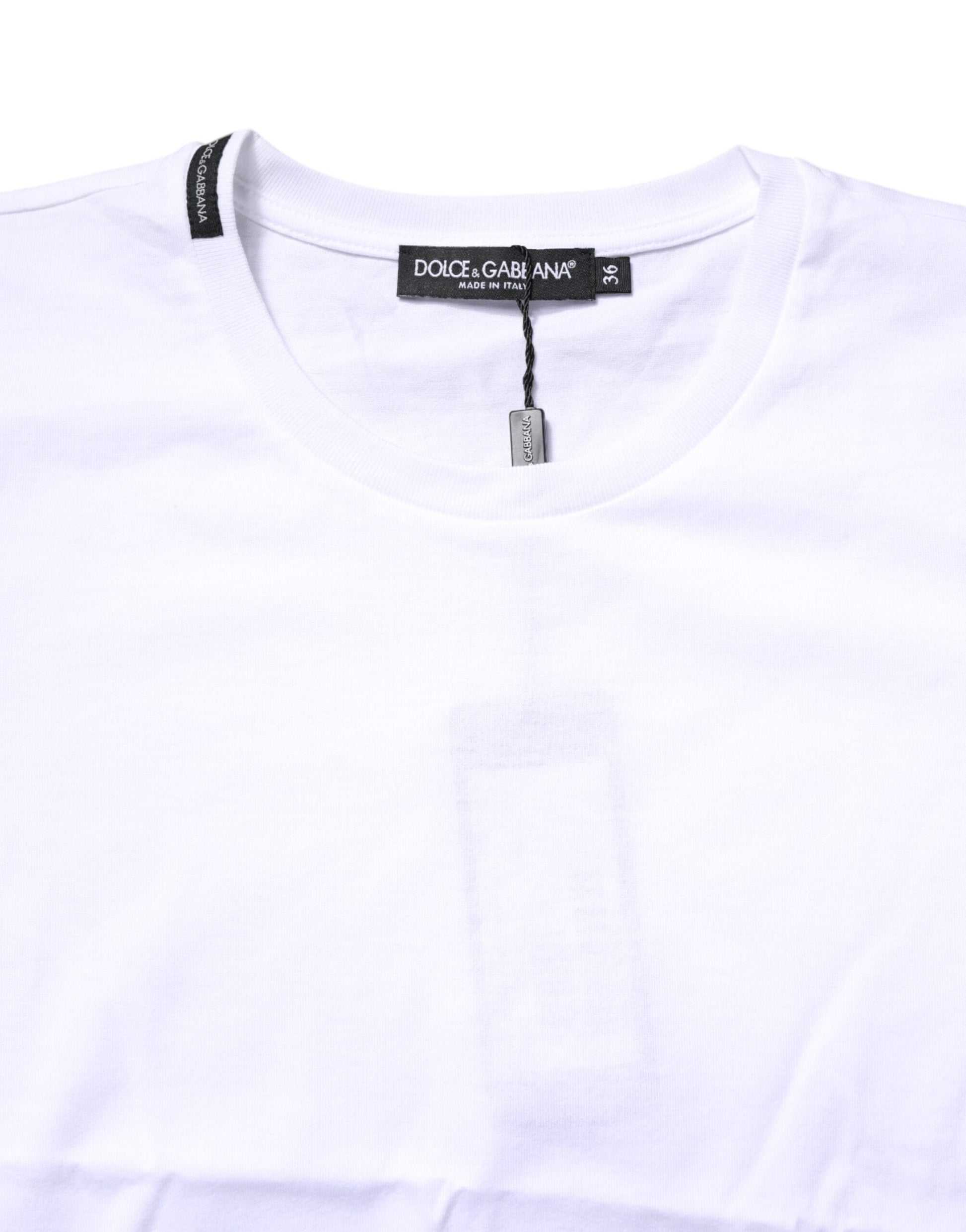 Dolce & Gabbana White Cotton Crew Neck Short Sleeves T-shirt Dolce & Gabbana