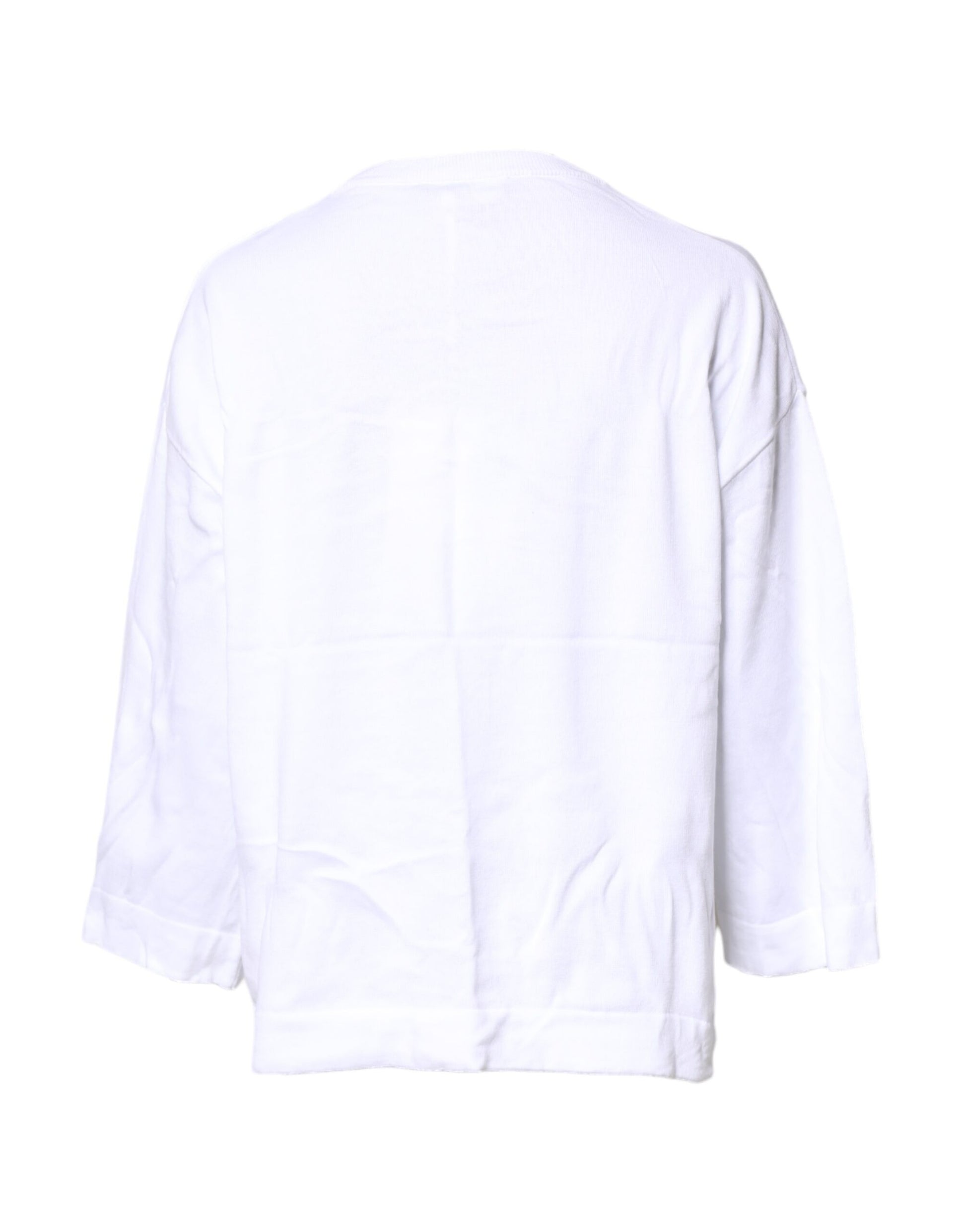 Love Moschino White Graphic Print Cotton Long Sleeves T-shirt Love Moschino