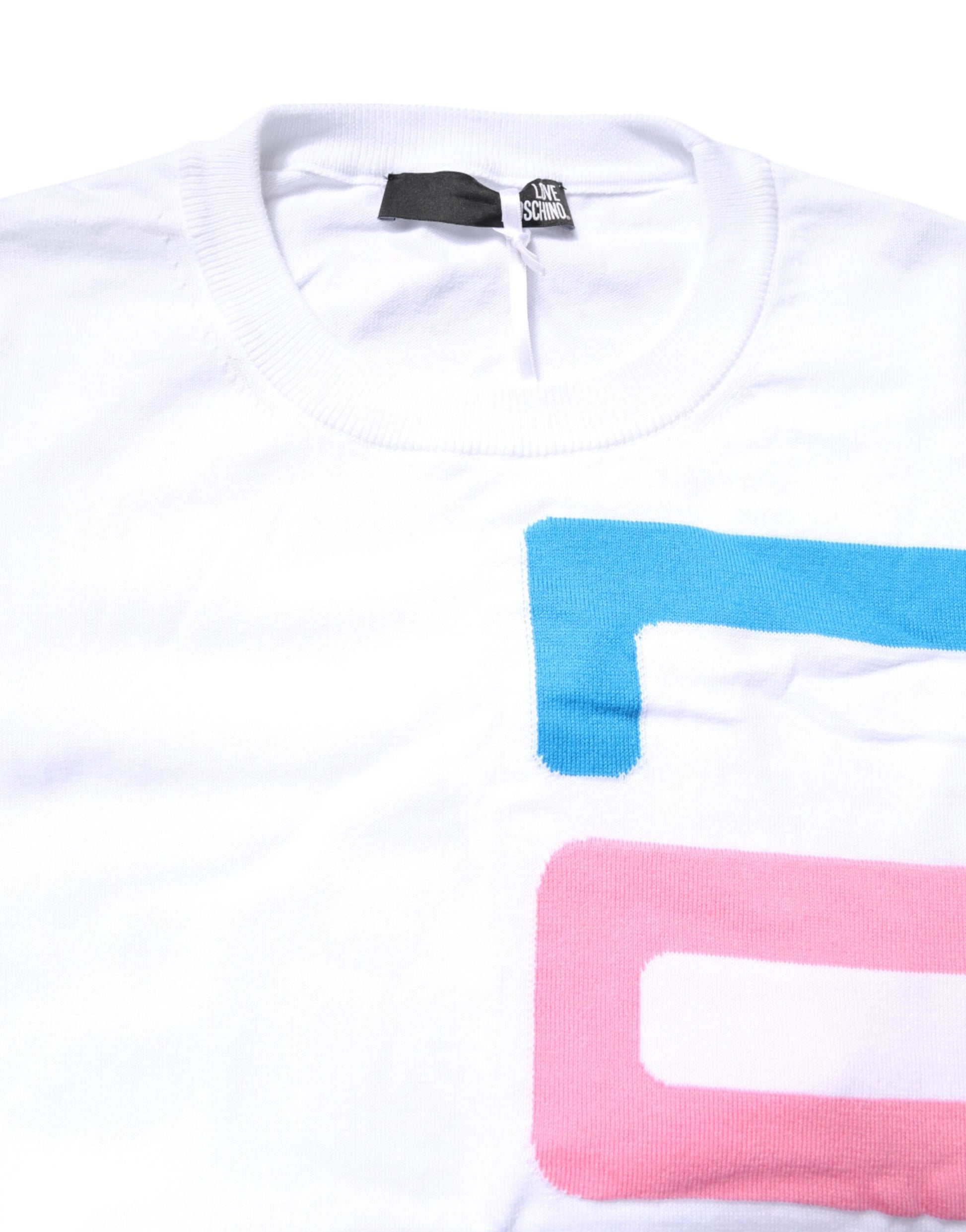 Love Moschino White Graphic Print Cotton Long Sleeves T-shirt Love Moschino