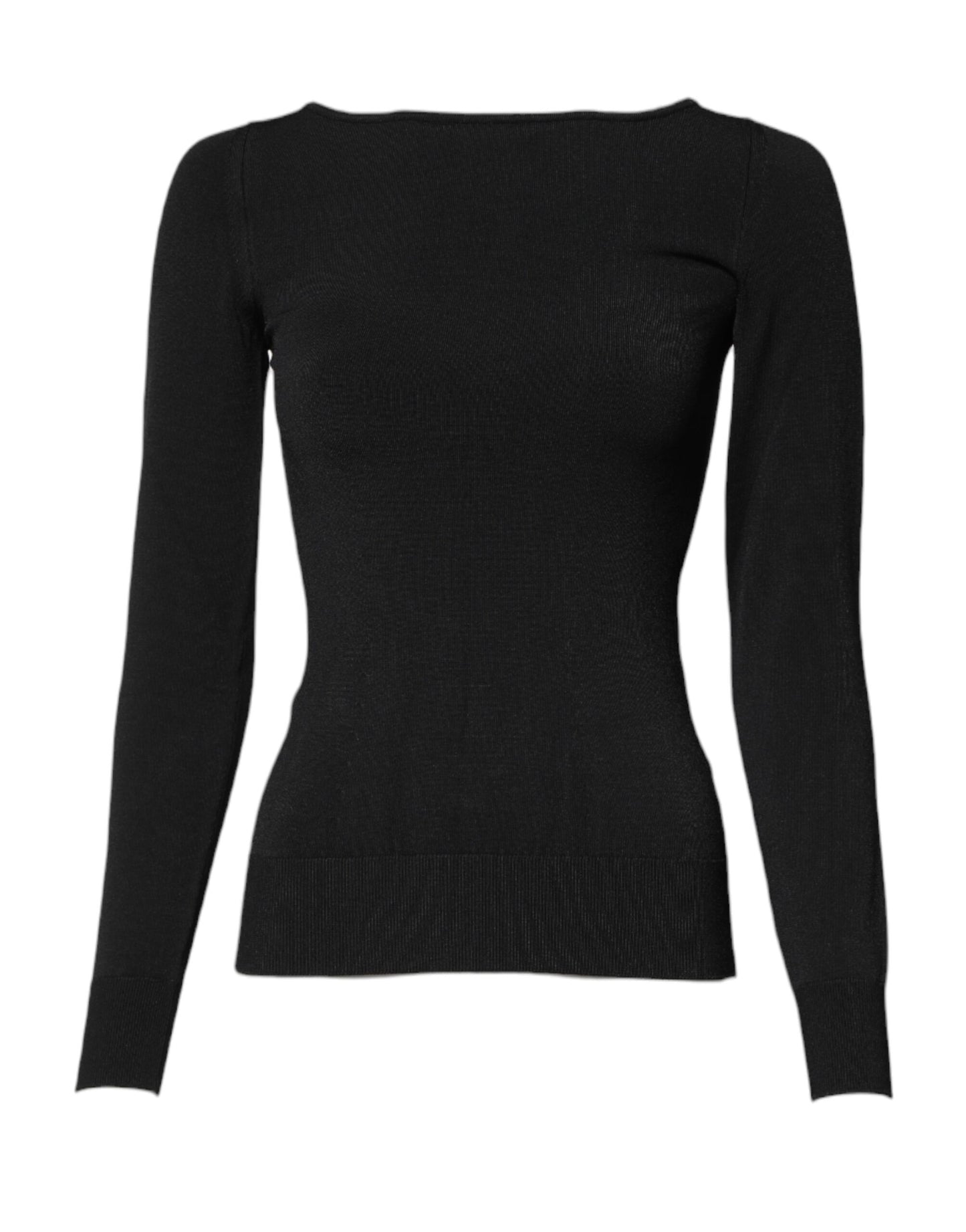 Dolce & Gabbana Black Viscose Long Sleeves Pullover Top Dolce & Gabbana
