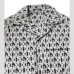 Dolce & Gabbana Black White DG Print Cotton Pajama Set Sleepwear