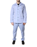 Dolce & Gabbana Light Blue DG Logo Cotton Men Pajama Set Sleepwear - Eljoys Fashion 