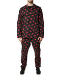 Dolce & Gabbana Black Floral Print Cotton Men Pajama Set Sleepwear - Eljoys Fashion 