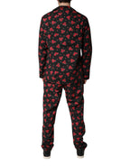 Dolce & Gabbana Black Floral Print Cotton Men Pajama Set Sleepwear - Eljoys Fashion 