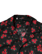 Dolce & Gabbana Black Floral Print Cotton Men Pajama Set Sleepwear - Eljoys Fashion 