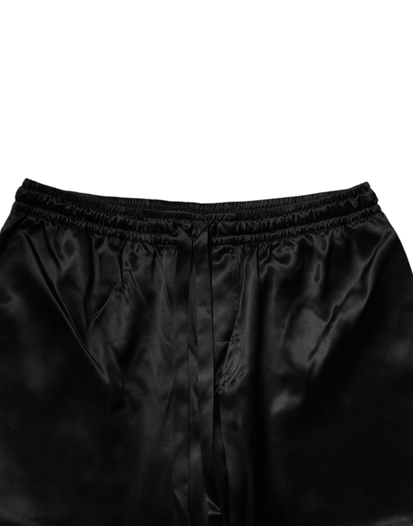 Dolce & Gabbana Black Silk Shirt Pants Pajama Set Sleepwear Dolce & Gabbana