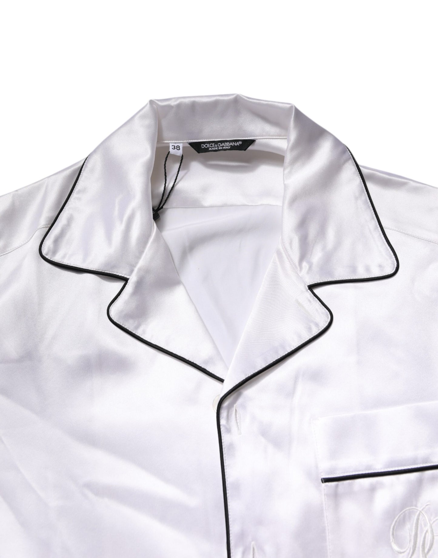 Dolce & Gabbana White Satin Silk Men Pajama Set Sleepwear Dolce & Gabbana