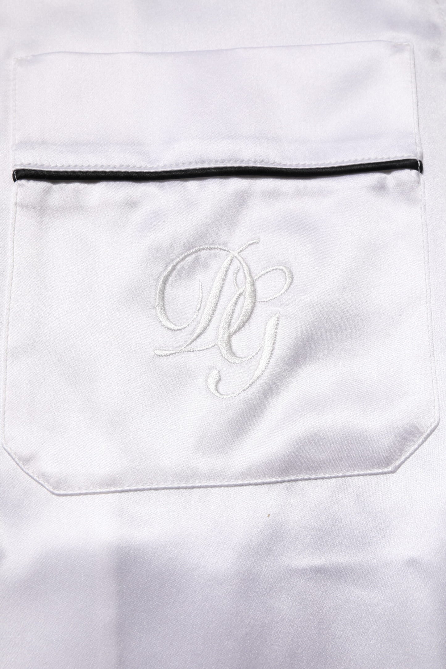 Dolce & Gabbana White Satin Silk Men Pajama Set Sleepwear Dolce & Gabbana