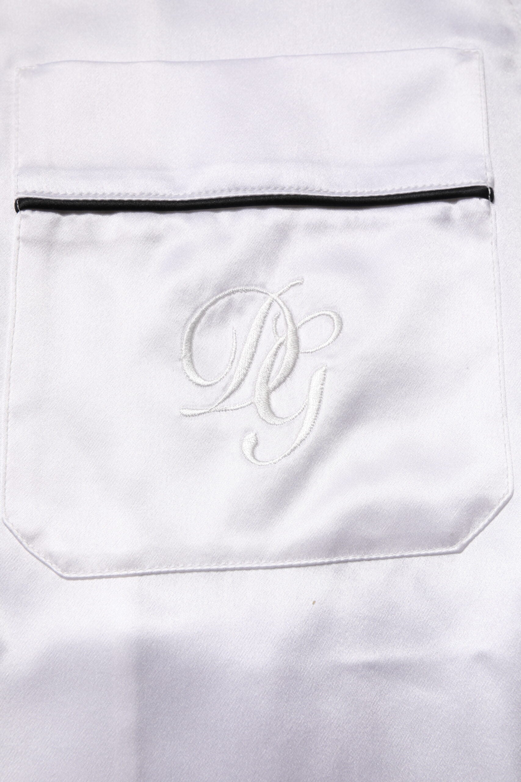 Dolce & Gabbana White Satin Silk Men Pajama Set Sleepwear Dolce & Gabbana