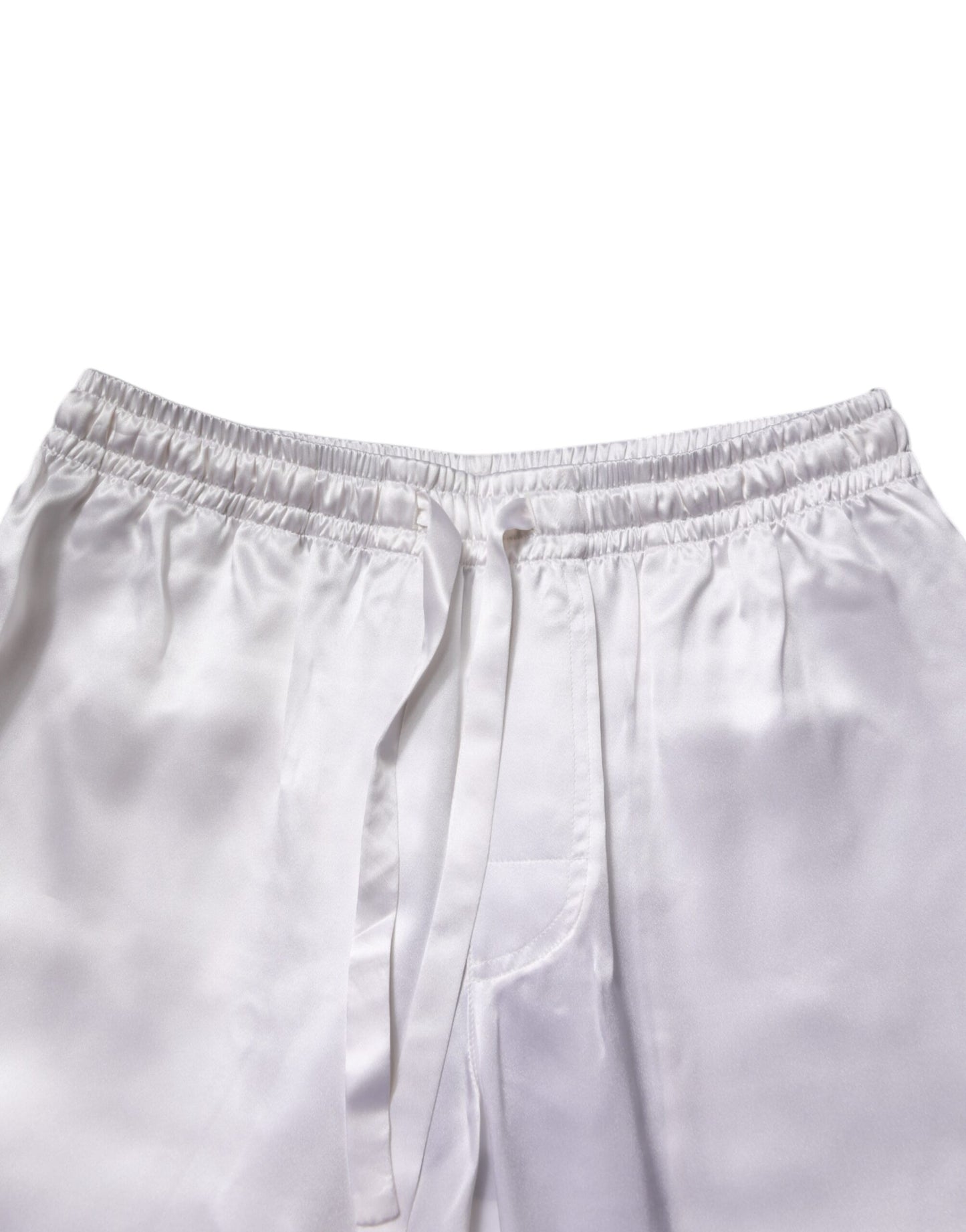 Dolce & Gabbana White Satin Silk Men Pajama Set Sleepwear Dolce & Gabbana